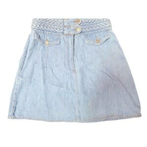 Free People Women’s Denim Mini Braided Waist Skirt, size 2